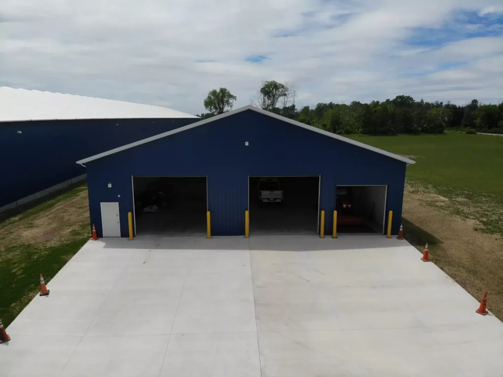 Commercial post frame warehouse by Stately Builders in Lancaster, NY.