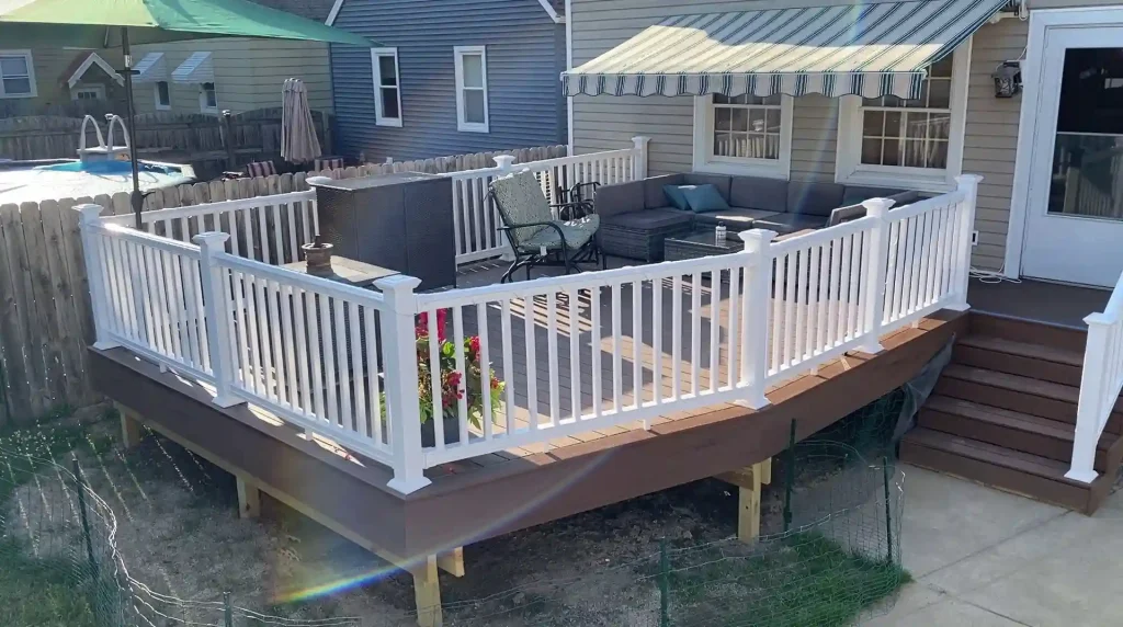 Custom Trex composite deck by Stately Builders in South Buffalo, NY.