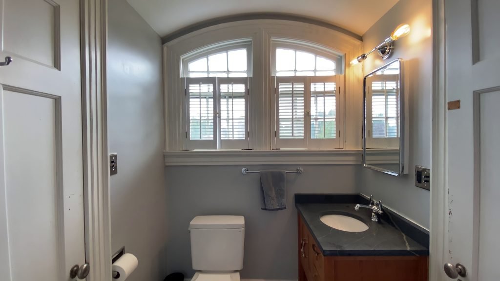 Third-floor bathroom remodel by Stately Kitchen and Bath in Kenmore, NY.