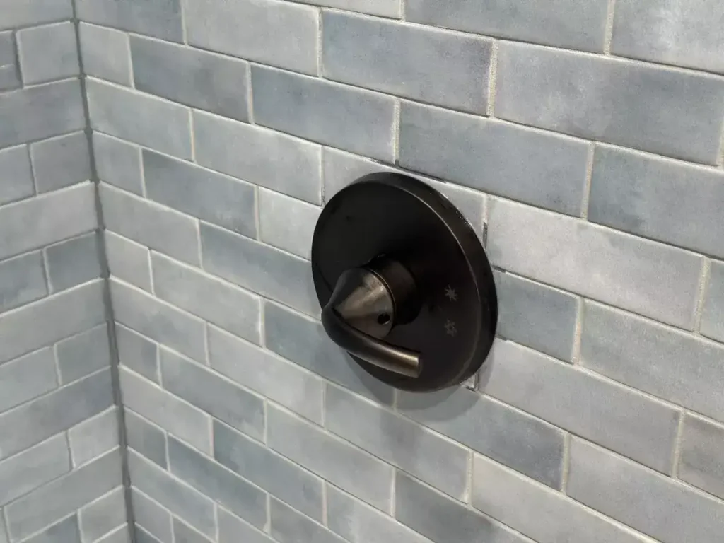 Black shower fixture.