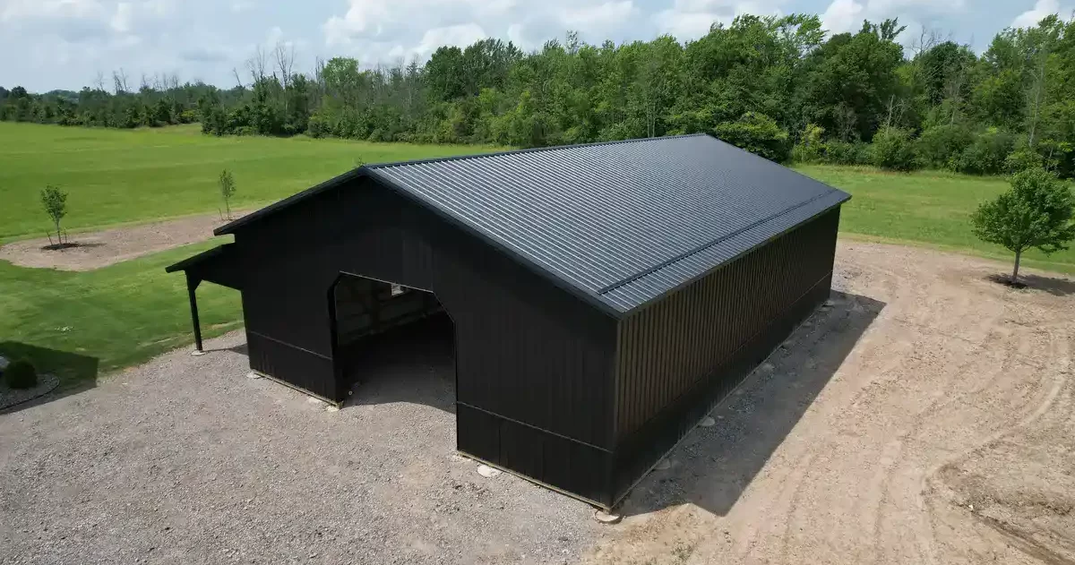 Matte Black Pole Barn | Clarence, NY - Stately