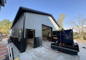 Zamboni Ice Resurfacer Maintenance Building at The Classic Rink in East Aurora, NY by Stately Pole Barns.