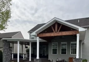 Custom covered porch by Stately General Contracting in Buffalo, NY.