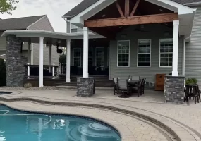 Custom covered porch by Stately General Contracting in Buffalo, NY.