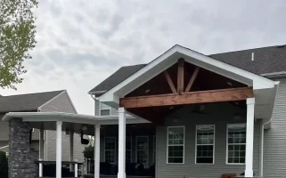 Custom covered porch by Stately General Contracting in Buffalo, NY.