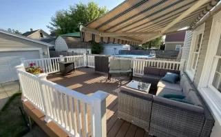 Custom Trex composite deck by Stately Builders in South Buffalo, NY.