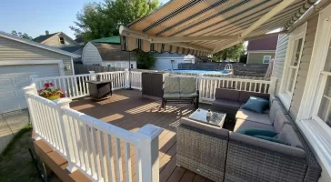 Custom Trex composite deck by Stately Builders in South Buffalo, NY.