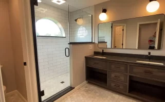 Luxury bathroom remodel by Stately Kitchen and Bath in Clarence, NY.