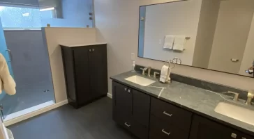 Master bathroom overview. Master bathroom remodel in Clarence, NY by Stately Kitchen and Bath.